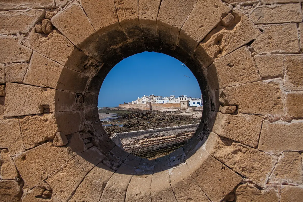 The medina seen through an opening in the city wall